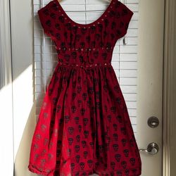 Red Skull Babydoll Dress
