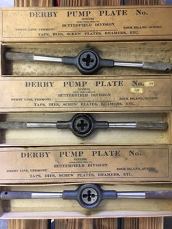 Taps dies pumps regulator tube cutter check valve chain drill