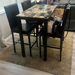 Tall Dining table With 4 Chairs