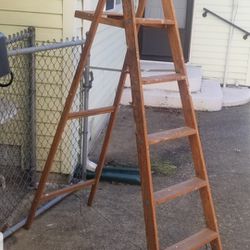 Vintage 6' Wood Ladder