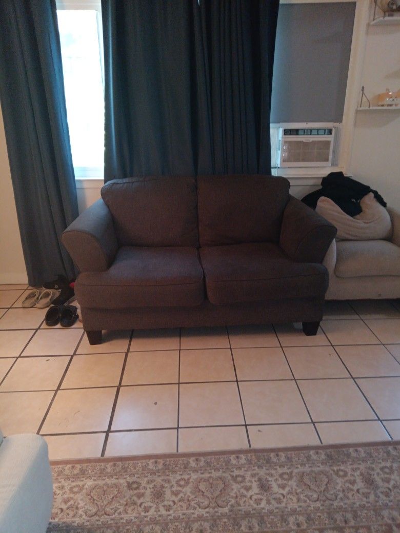 Gray Two Person Sofa.