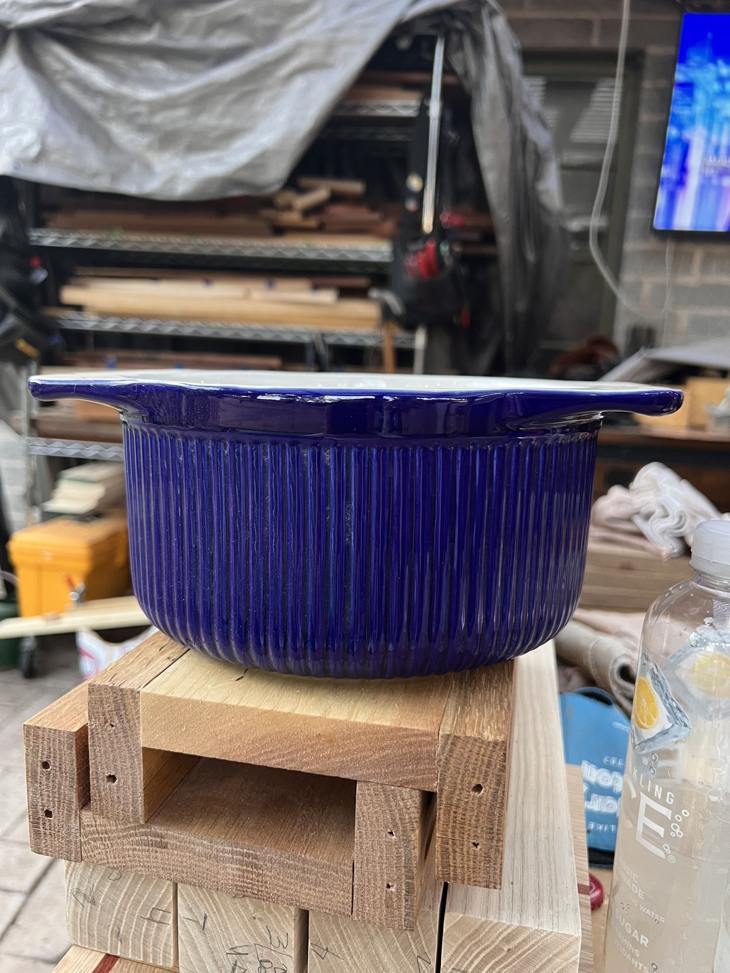 ROSHCO COBALT BLUE 2 QT ROUND BAKEWARE CASSEROLE BAKING DISH