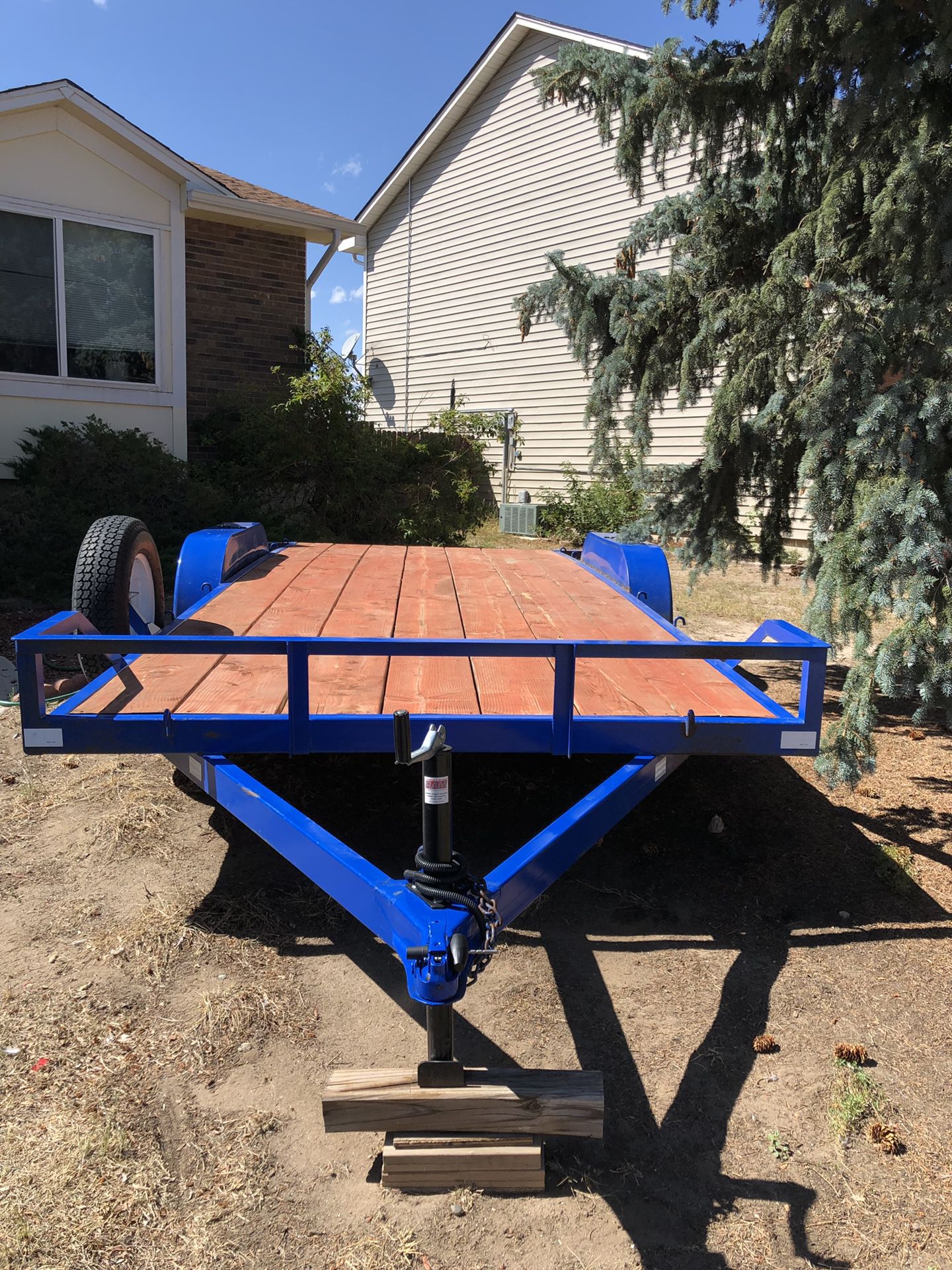 Flat bed trailer 7ft x18ft deck 2 ft dove tail