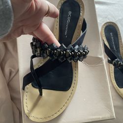 Women’s Black slip on BCBG Sandals, 8