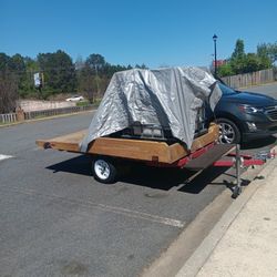 "HAULMASTER" Folding Utility Trailer w/Title 