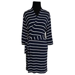 Everly Grey Striped Blue & White Robe