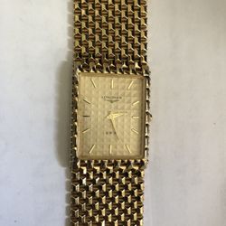 Beautiful Longines 18 K Gold Plated Watch Works Perfect Keeping Perfect Time 
