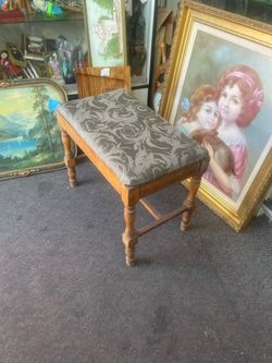 Vintage rustic vanity bench