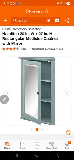 Home Decorators Collection
Hamilton 20 in. W x 27 in. H
Rectangular Medicine Cabinet
with Mirror