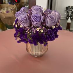Preserved Purple Flowers Arrangement 