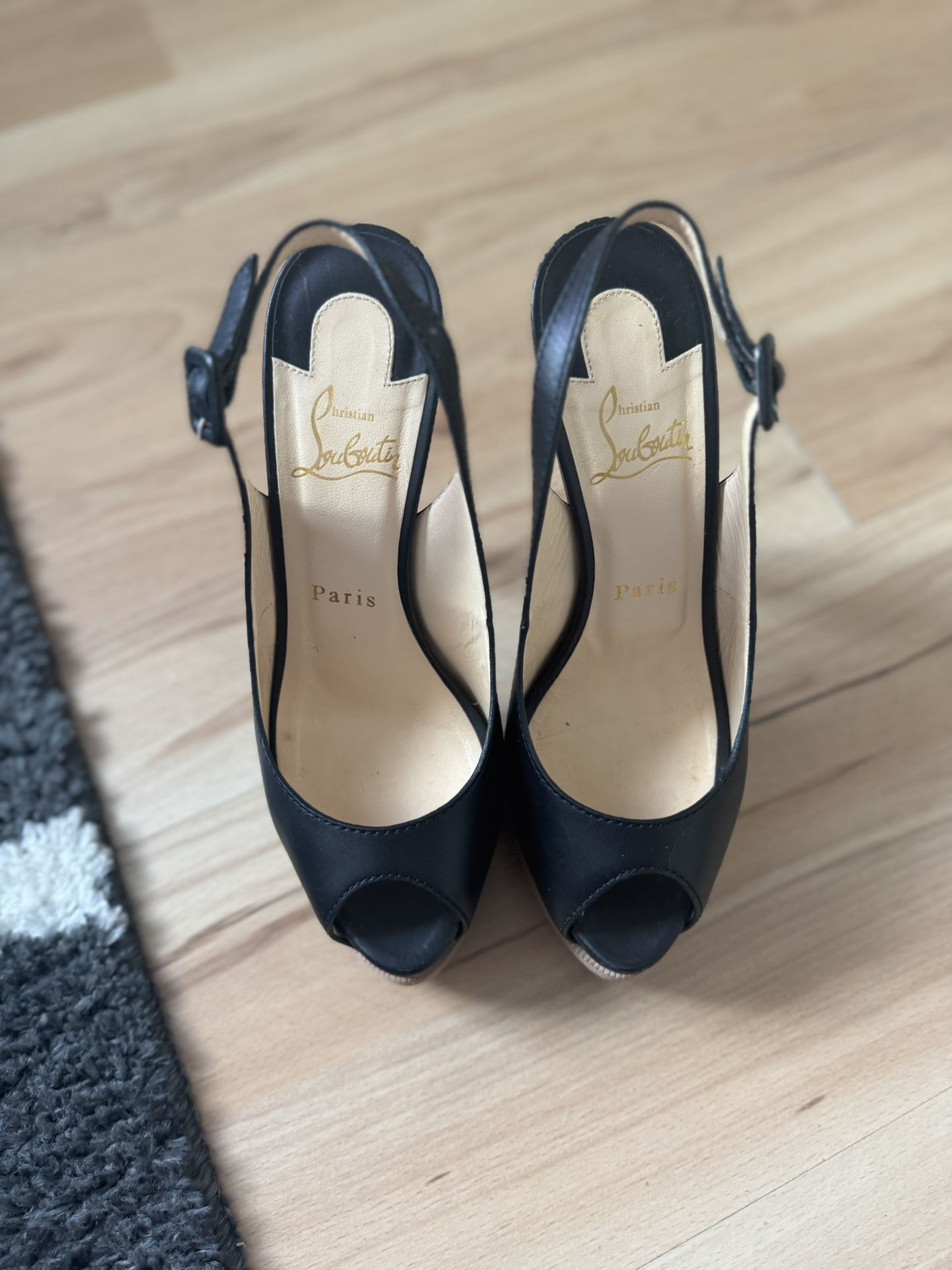 Christian Louboutin Black Sling Backs