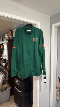 Adidas  Climawarm Size XL University of Miami Full-Zip Track Jacket