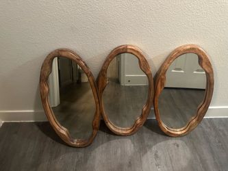 2 Wooden Mirrors