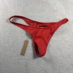 SKIMS Signature Swim Thong Bottoms Women’s Size Small Ruby Red NWT