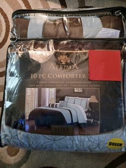 10 Piece Queen Size Comforter Set  New