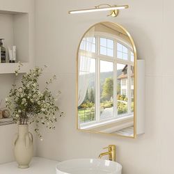 20 x 30 Medicine Cabinet with Mirror,Gold Bathroom Mirror with Storage,Metal Framed Medicine Cabinet Wall Mount with Adjustable Shelves for Bathroom V