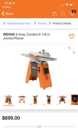 RIDGID JPO 6101 6 Amp Corded 6 1 8 in. Jointer Planer for Sale in West Covina CA OfferUp