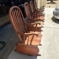 Wood Rocking Chair Set