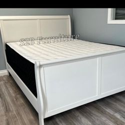 Calking Size White Sleigh With Orthopedic Matres.colchon!!!