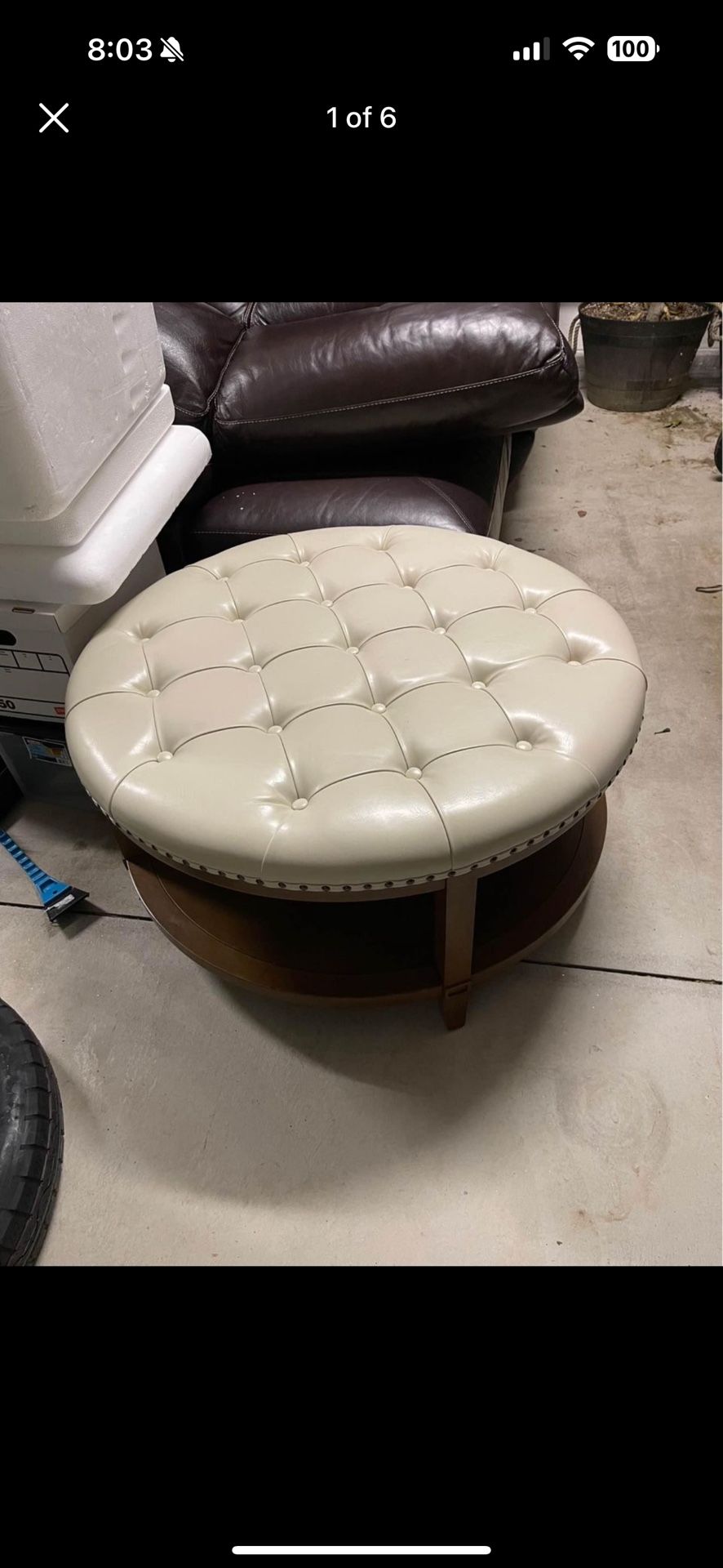 Montgomery Coffee Table Ottoman Grandin Road Footrest Leather