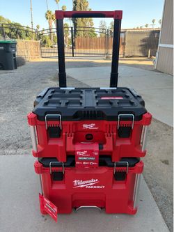 Milwaukee Packout Rollin Tool Box / Packout Large Tool Box. (2) Piece Set