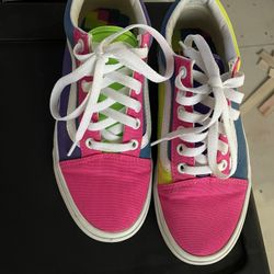 Vans Neon Color Block Sneakers 