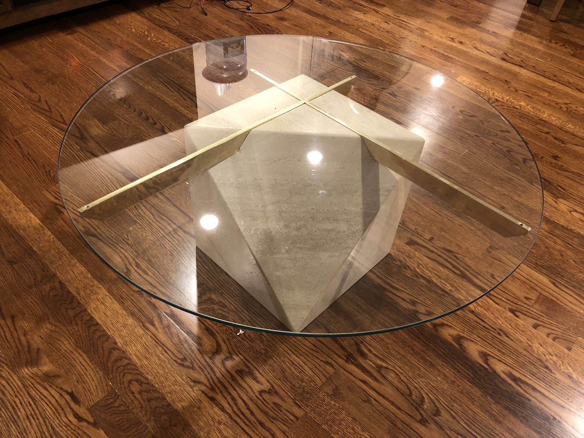 Marble and Glass Coffee Table and 2 End Tables