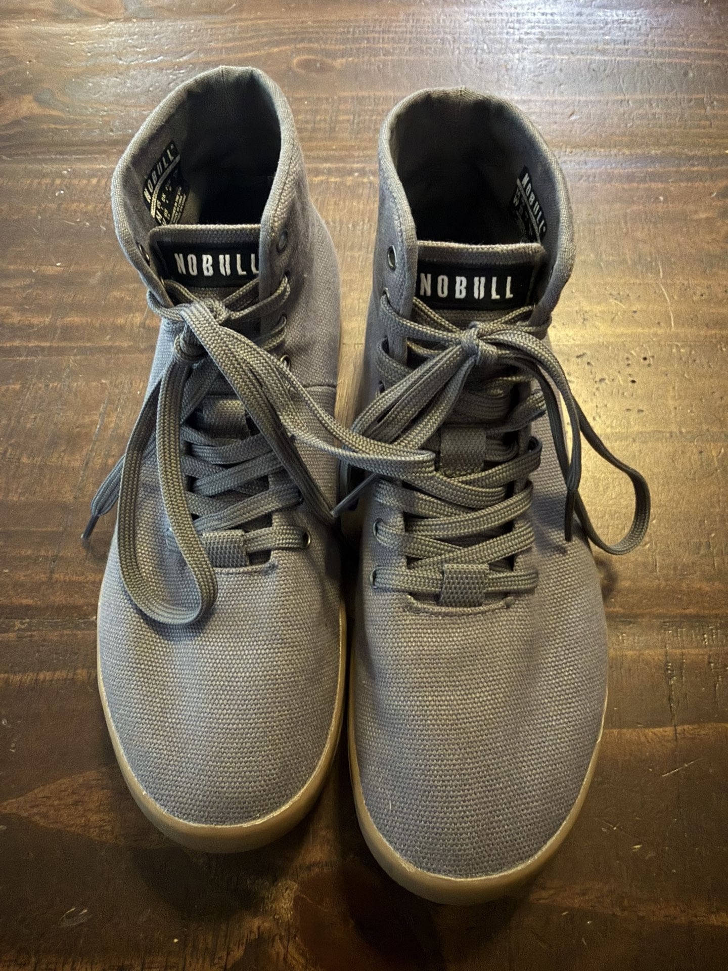 NoBULL Unisex Gray, High Top Canvas Trainers