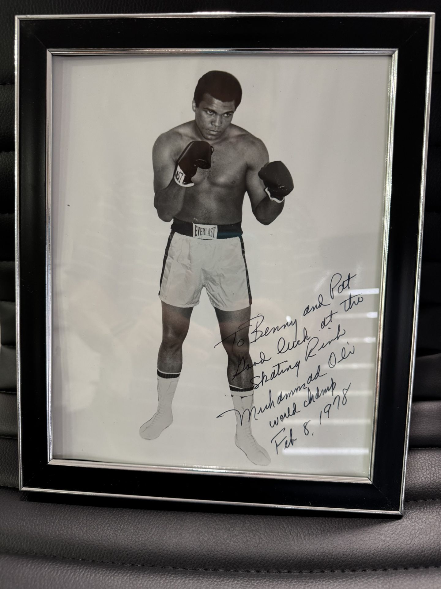Mohammad Ali Signed Photo. Dated 1980. B&W. 8 x 10. Boxing Collectible.