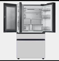 Samsung Bespoke Counter-Depth Beverage Center 23-cu ft 4 -Door 36-in Wide with Dual Ice Maker and Door within Door ( Morning Blue )