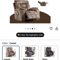 CANMOV Large Power Lift Recliner Chair with Massage and Heat for Elderly Big and Tall People, Overstuffed Wide Recliners with...