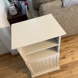 Small white end table