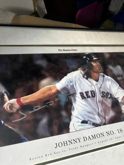 Johnny Damon Boston Red Sox Autographed Picture 