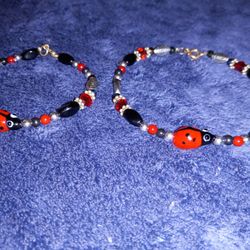 Red Ladybug Bracelet And Anklet 