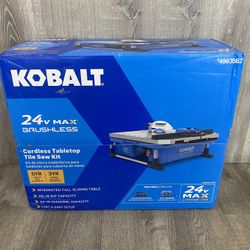 Kobalt 24V Max Brushless Cordless Tabletop Tile Saw Kit