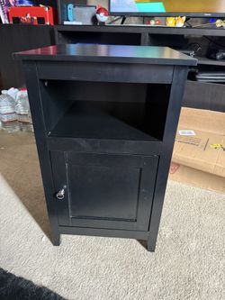Black Cabinet Side Table Nightstand