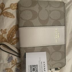 Khaki Coach Wristlet