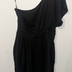Black Dress One Shoulder 