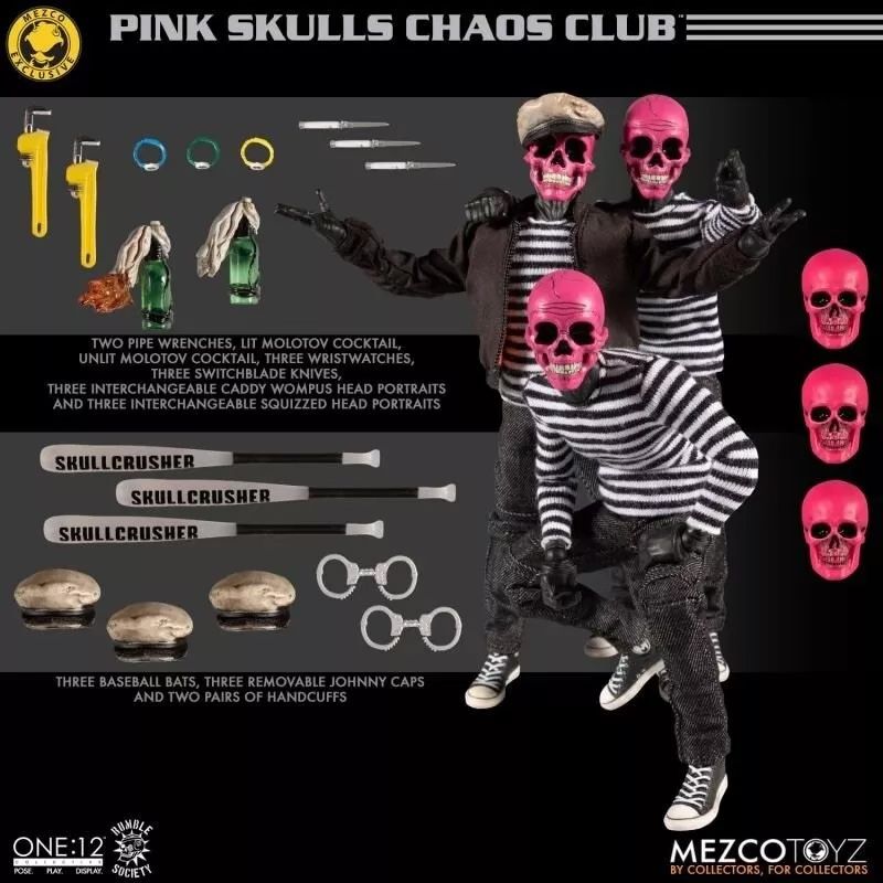 Pink Skulls Mezco Brand New 