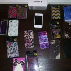Iphone 4s With Lots New Cases