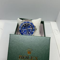 Brand New Automatic Movement Blue Face / Silver  Band With Box 