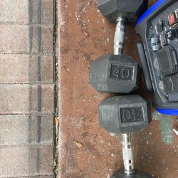 Set of 40 pound Dumbells
