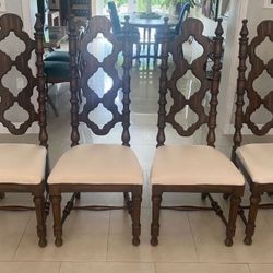 MidCentury Wood Dining Tall Chairs (4)
