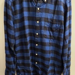 Blue Flannel Jacket Men M