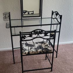 Vintage Black Iron Vanity 