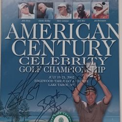 GOLF PROGRAM AUTOGRAPHED BY EMMITT SMITH,  MARSHALL FAULK,  FRANK WYCHECK