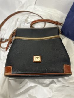 Dooney & Bourke Leather Crossbody Handbag Black  Large Pebbled Dust Bag