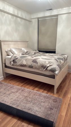 White Wood Queen Bed Frame