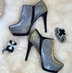 Gianni Bini Silver Sparkle Bootie
