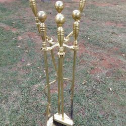 Brass fireplace Tools And Grate